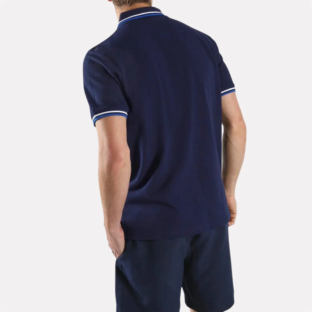 Identity Striped Rib Polo Men's T-Shirt - Image 2